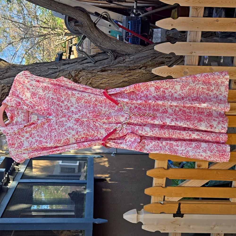 Vintage 50s Mode O' Day Cotton sleeveless print Day House Dress L